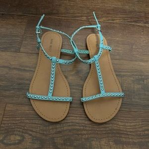 Nine West Turquoise Studded Sandal- Size 6.5
